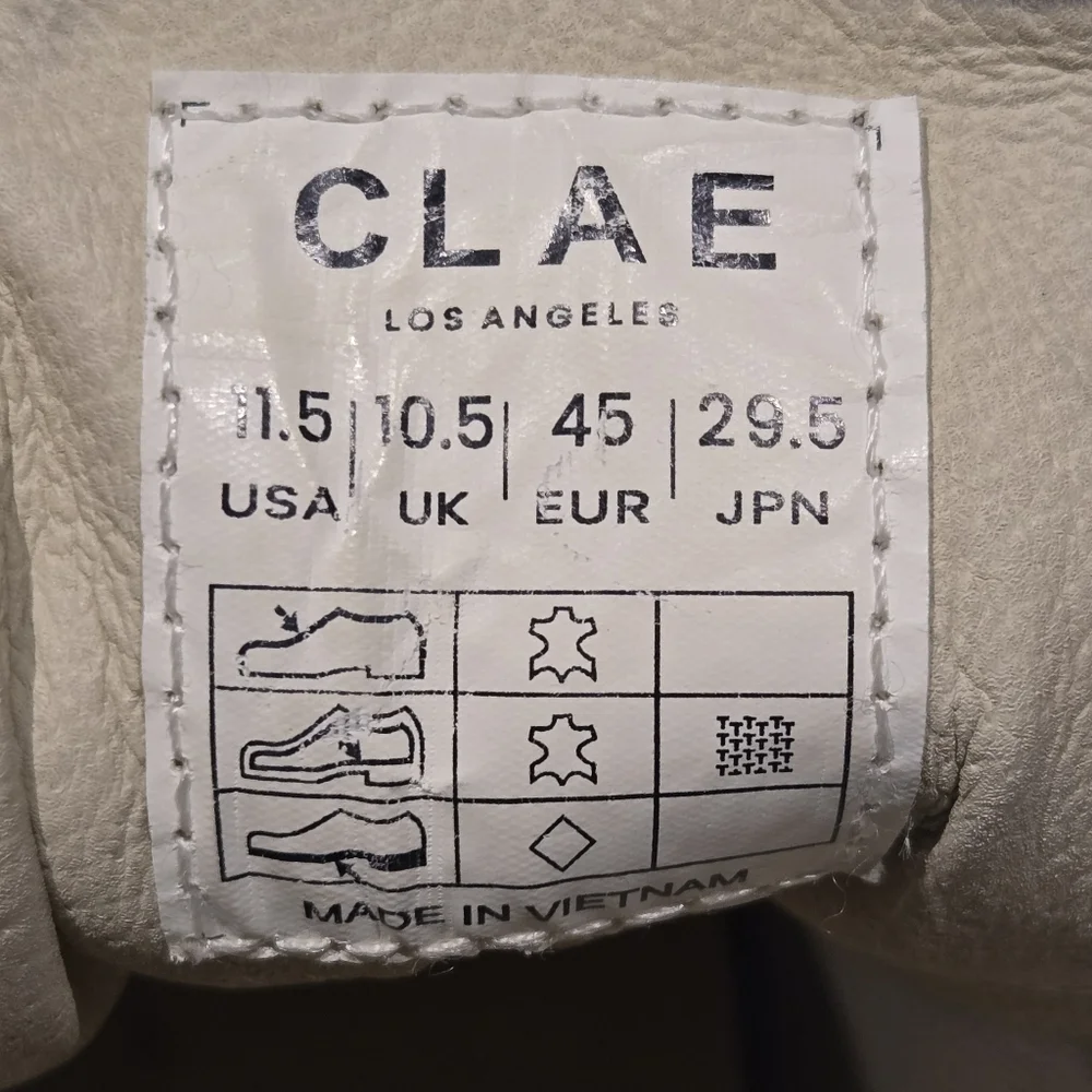 CLAE Malone Sneaker Off White Brown Mens Sz 11.5
